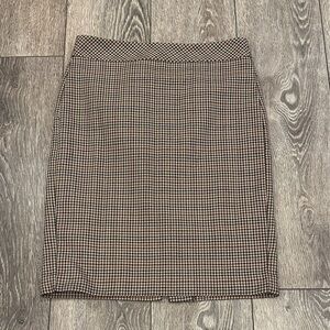 Banana Republic Brown Houndstooth Pencil Mini Skirt 6 Preppy